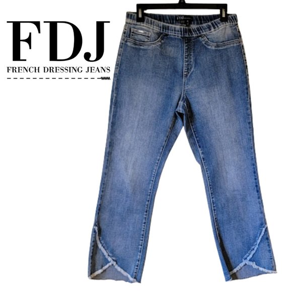 FDJ - French Dressing Jean Company Denim - FDJ - French Dressing Jeans - Cropped Jean Jeggings with Raw Hem, SZ: 10